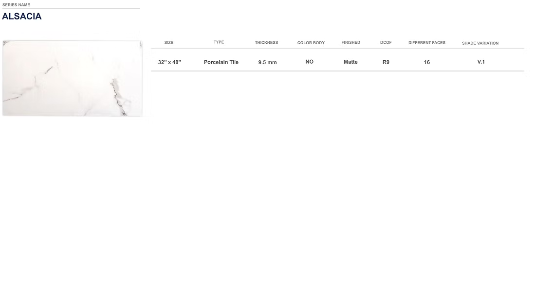 ALSACIA 24''X 48'' - WHITE MARBLE