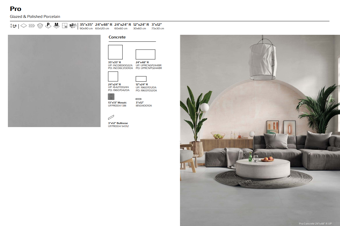 The PRO Collection - Polished & Unpolished Porcelain Tiles