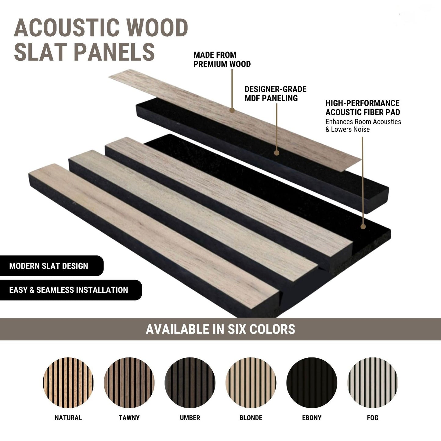 Ebony Acoustic Wall Panel
