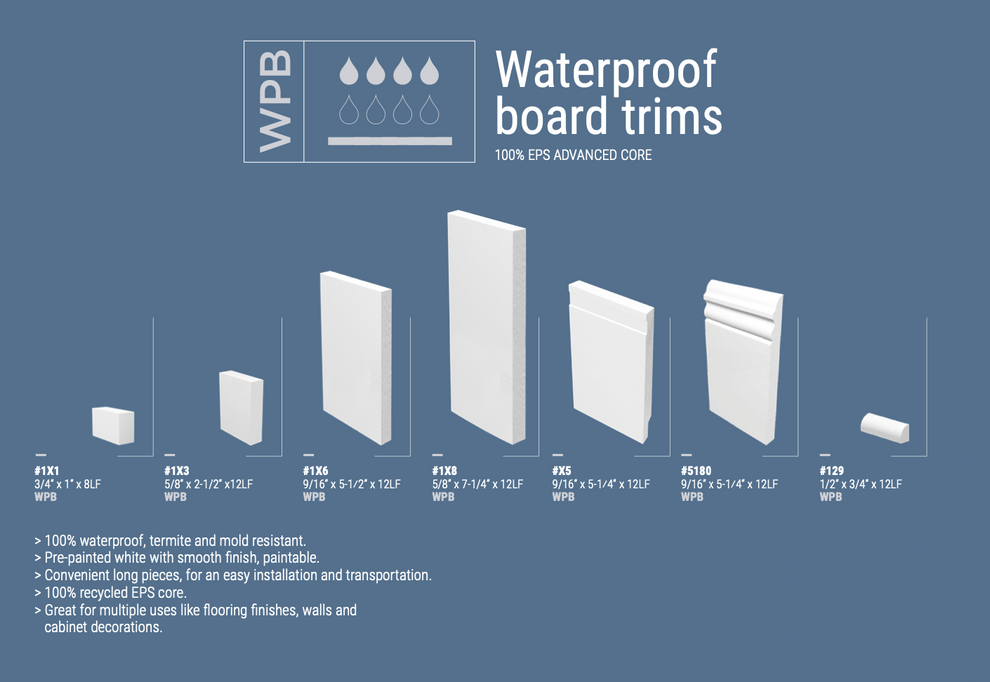 WATERPROOF Baseboards white – WVFloors