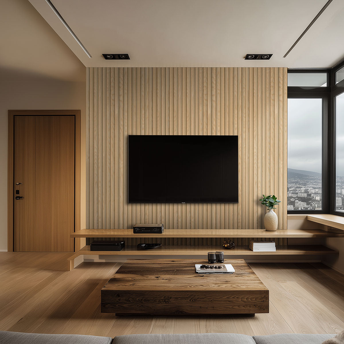 Natural Reeded Acoustic Wall Panel