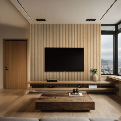 Natural Reeded Acoustic Wall Panel
