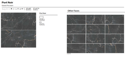 Port Noir - Black TILE 12x24 and 24x48 in stock