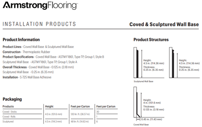 Coved & Sculptured Wall Base - Armstrong Wall Base.